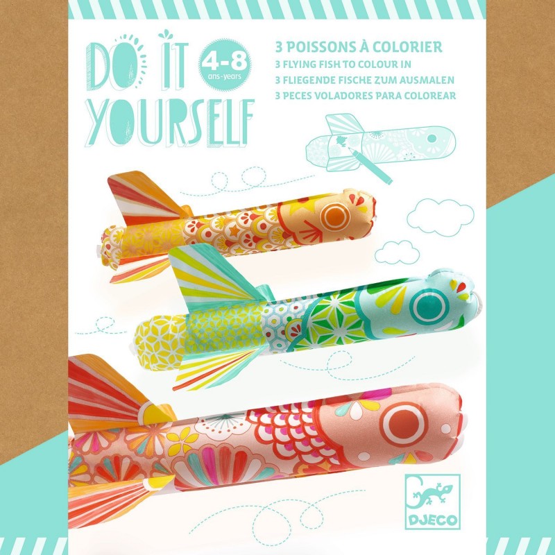 3 poissons volants à colorier DIY - Koinobori 3 poissons volants à colorier DIY - Koinobori