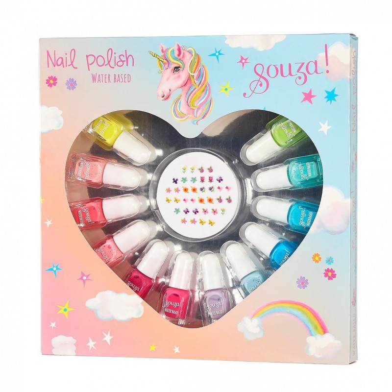 Set de 12 vernis à ongle et autocollants Set de 12 vernis à ongle et autocollants