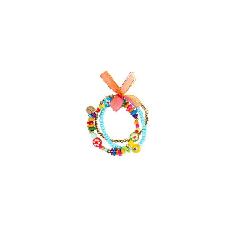 Bracelet Maley, perles de verre fleurs Bracelet Maley, perles de verre fleurs