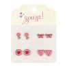 Boucles d'oreilles à trous Fleurs (4 paires)