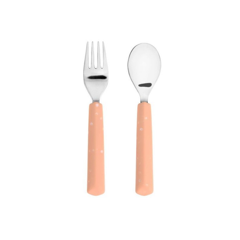 Set de 2 couverts en inox - Abricot Set de 2 couverts en inox - Abricot