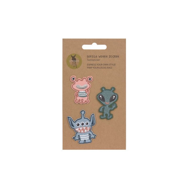 Lot de 3 autocollants textiles - Monstre Lot de 3 autocollants textiles - Monstre