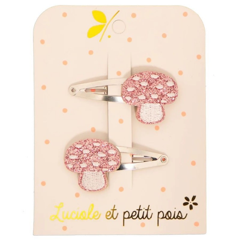 Barrettes champignons - Framboise (paire) Barrettes champignons - Framboise (paire)