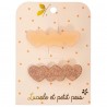 Barrettes trois coeurs en acétate - Nude (paire)