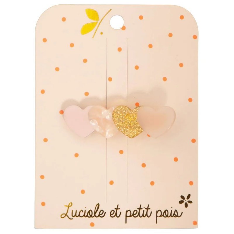 Barrette quatre coeurs en acétate Barrette quatre coeurs en acétate