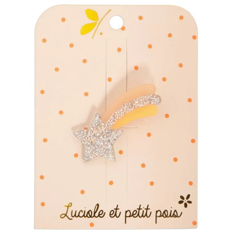Barrette étoile filante en acétate - Nacre, glitter Barrette étoile filante en acétate - Nacre, glitter