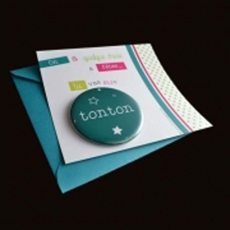 Carte + badge bleu - Annonce tonton Carte + badge bleu - Annonce tonton