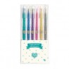 6 stylos gel pailletés