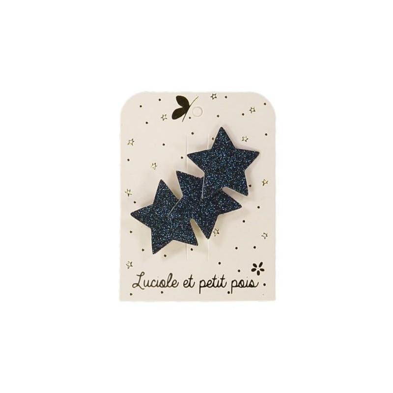 Barrette trois étoiles - Glitter bleu Barrette trois étoiles - Glitter bleu