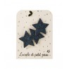Barrette trois étoiles - Glitter bleu